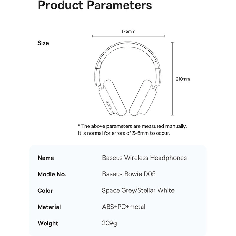 هدفون بلوتوثی باسئوس مدل Bowie D05