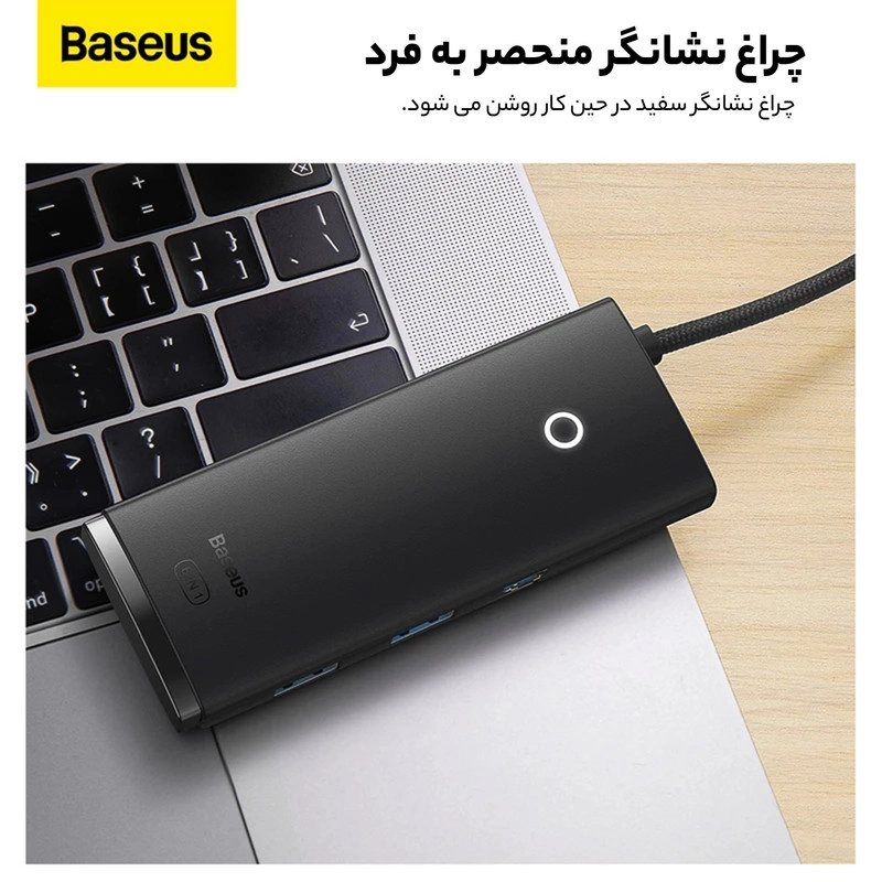 هاب 6 پورت usb-c باسئوس مدل WKQX050001