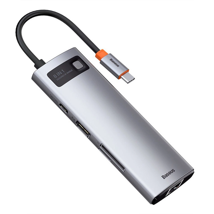 هاب 8 پورت USB-C باسئوس مدل CAHUB-CV0G - خاکستری