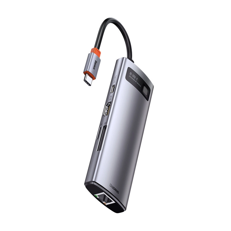 هاب 8 پورت USB-C باسئوس مدل CAHUB-CV0G - خاکستری