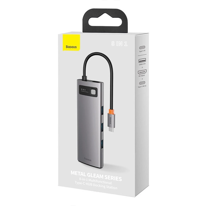 هاب 8 پورت USB-C باسئوس مدل CAHUB-CV0G - خاکستری