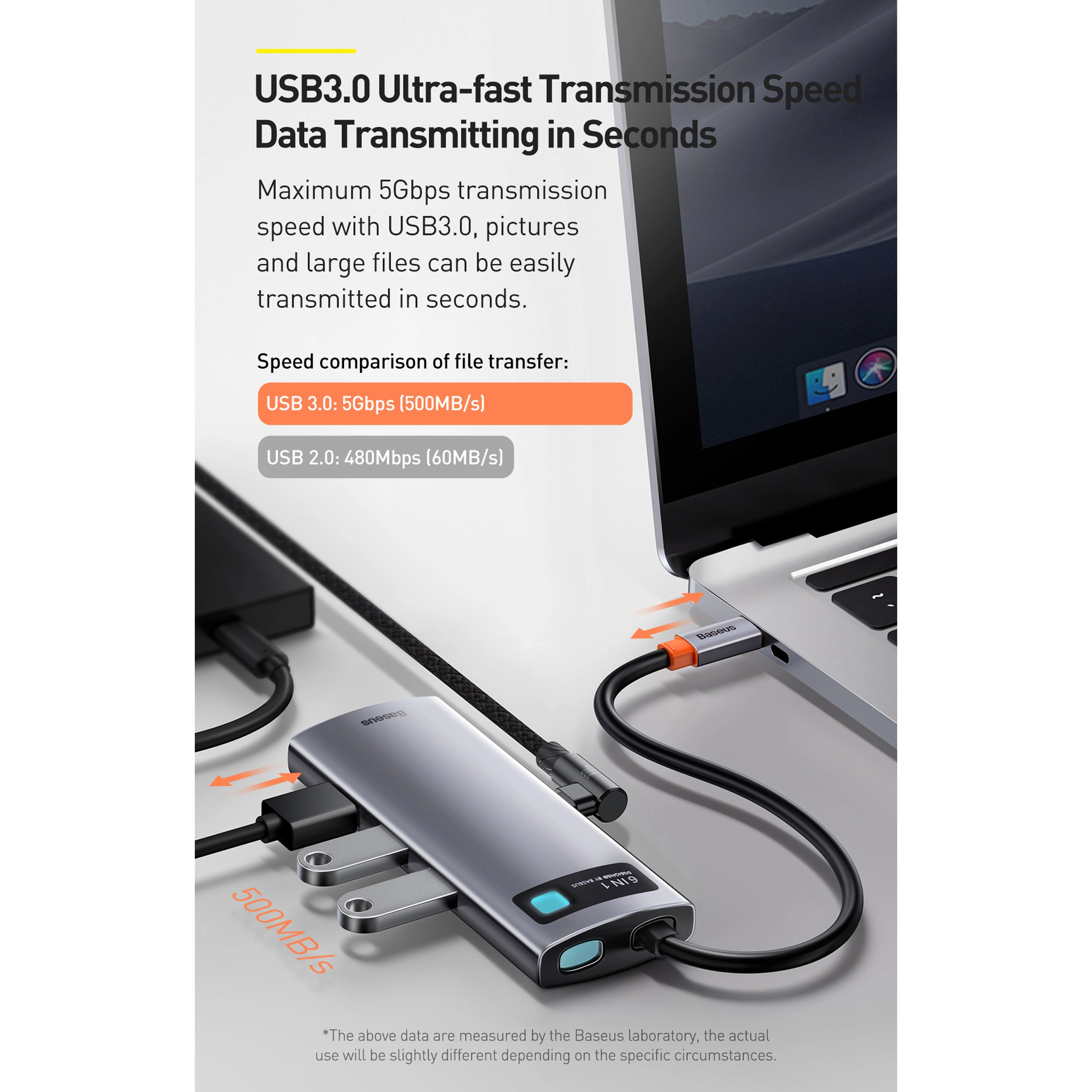 هاب 8 پورت USB-C باسئوس مدل CAHUB-CV0G - خاکستری