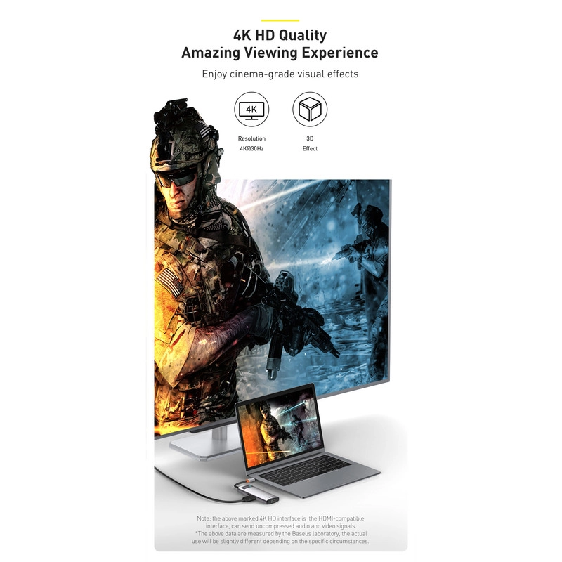 هاب 8 پورت USB-C باسئوس مدل CAHUB-CV0G - خاکستری