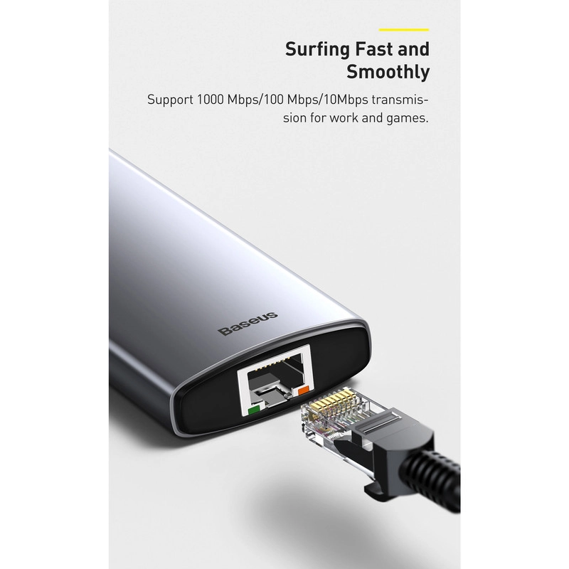هاب 8 پورت USB-C باسئوس مدل CAHUB-CV0G - خاکستری