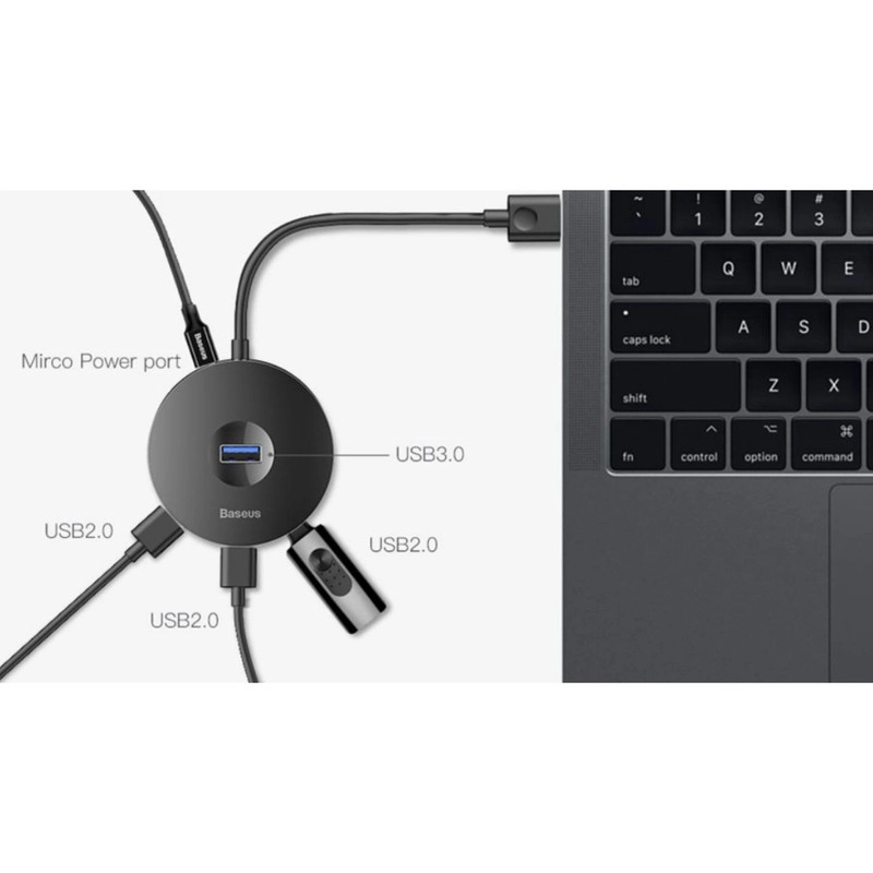 هاب 5 پورت USB باسئوس مدل Round Box