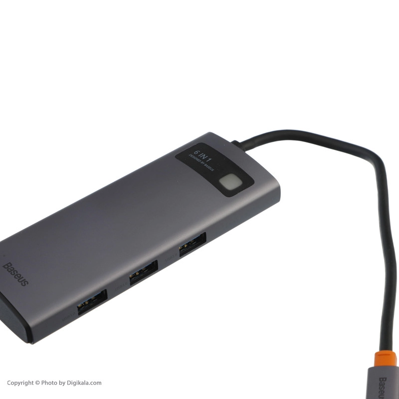 هاب 6 پورت USB-C باسئوس مدل BS-OH042 - تیتانیومی