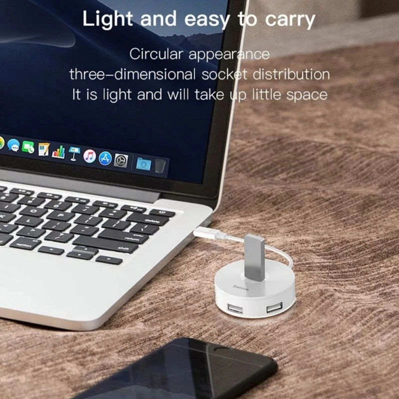 هاب 5 پورت USB باسئوس مدل Round Box