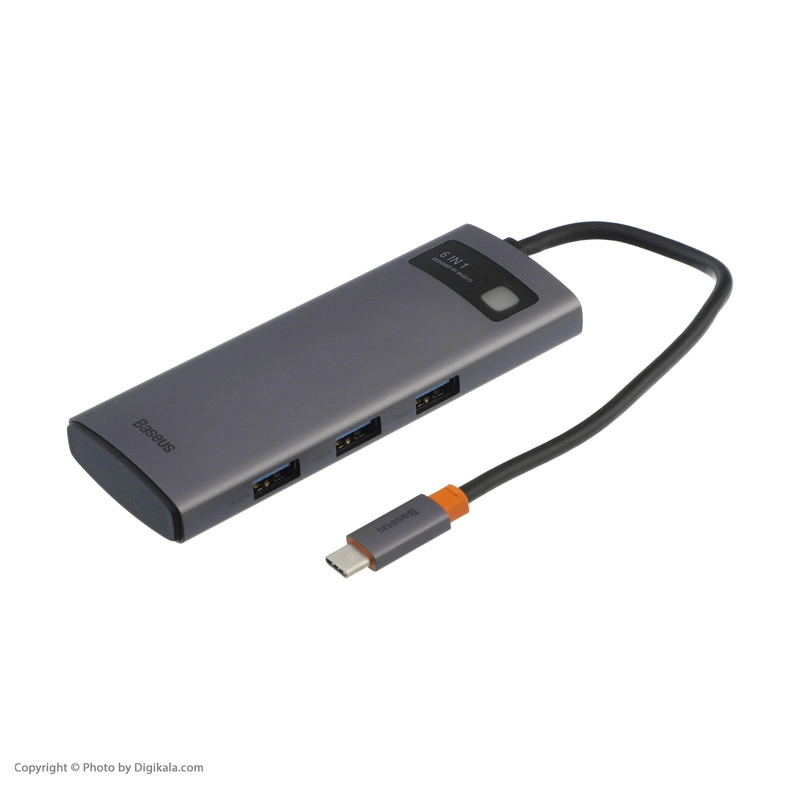 هاب 6 پورت USB-C باسئوس مدل BS-OH042 - تیتانیومی