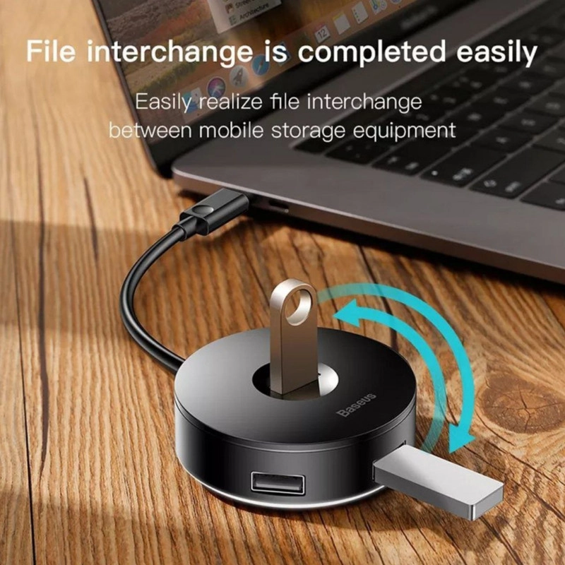 هاب 5 پورت USB باسئوس مدل Round Box