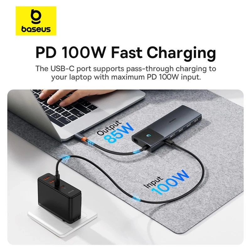 هاب 11 پورت USB-C بیسوس مدل BS-OH098