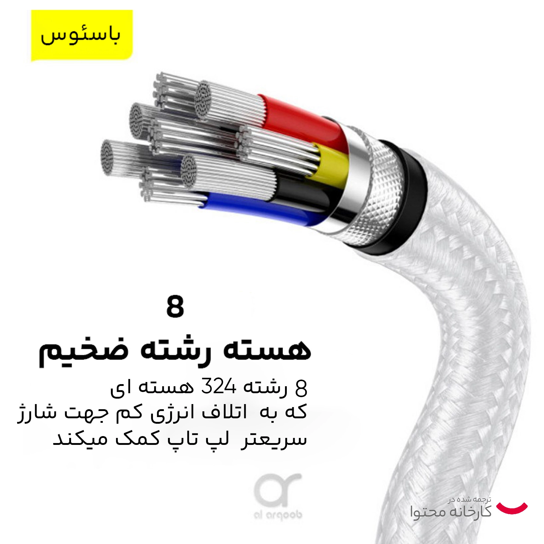 کابل تبدیل USB-C باسئوس مدل Metal Series 100W طول 2 متر - مشکی
