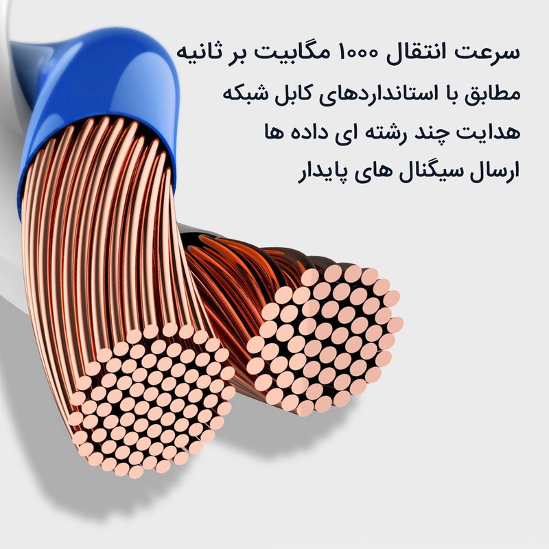 کابل شبکه Cat6 باسئوس مدل PCWL-I01 - 5 متر