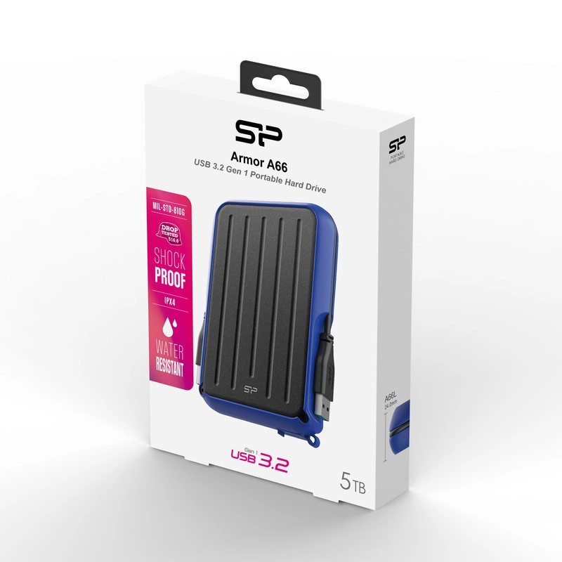 هارد اکسترنال سیلیکون پاور مدل Armor A66 ظرفیت 5 ترابایت - زرد