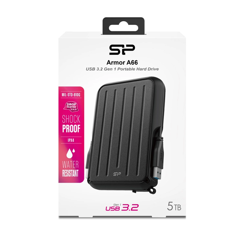 هارد اکسترنال سیلیکون پاور مدل Armor A66 ظرفیت 5 ترابایت - زرد