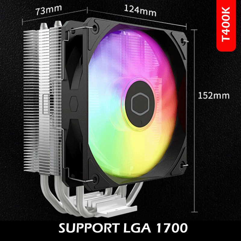خنک کننده پردازنده کولر مستر مدل T400k ARGB LGA1700