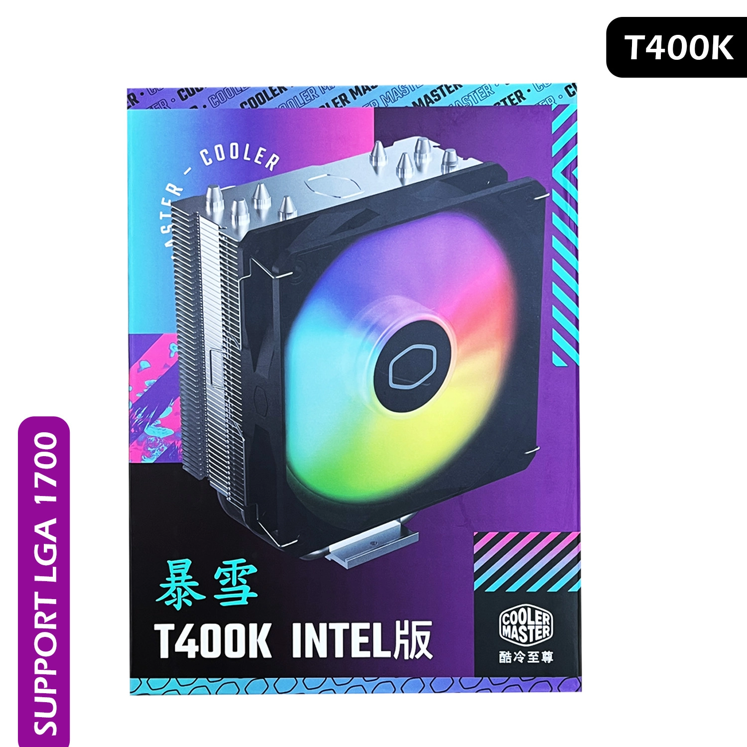 خنک کننده پردازنده کولر مستر مدل T400k ARGB LGA1700