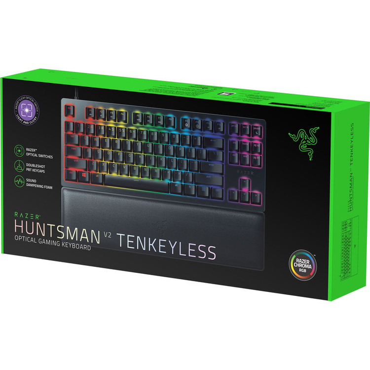 کیبورد گیمینگ ریزر مدل Huntsman V2 Tenkeyless Purple Switch