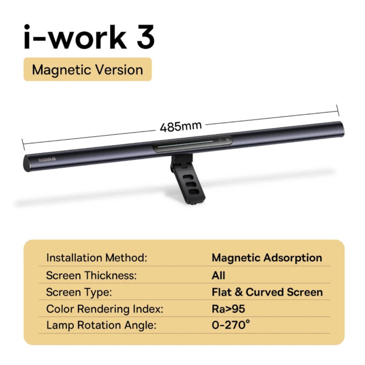 چراغ LED بالای مانیتور باسئوس مدل I-WOK3