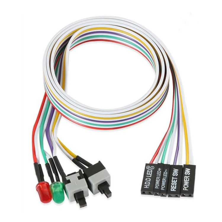 کلید پاور و ریست کامپیوتر به همراه چراغ ال ای دی هارد و پاور مدل 2KEY+2LED