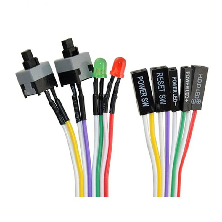 کلید پاور و ریست کامپیوتر به همراه چراغ ال ای دی هارد و پاور مدل 2KEY+2LED